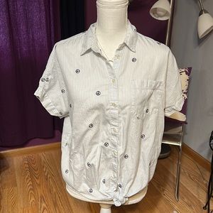 Madewell peace too, sz M, blue and white